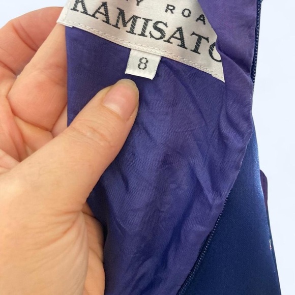 Kamisato Elegant Navy Floral Sleeveless Dress 8 - Picture 3 of 3